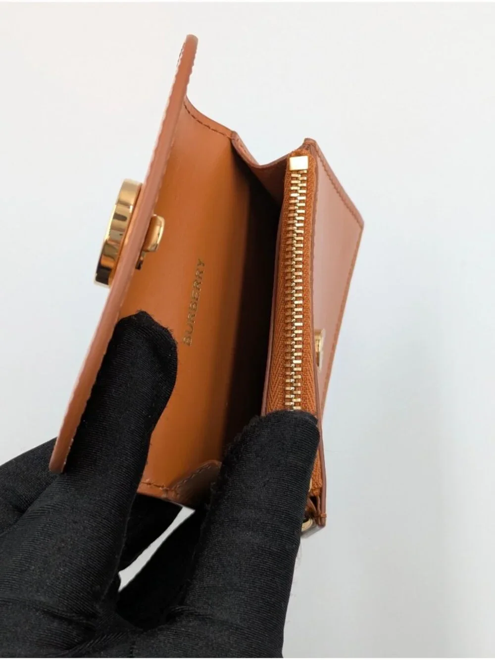 Burberry Amber Coin Purse Calfskin Wallet Deep Russet 8104696